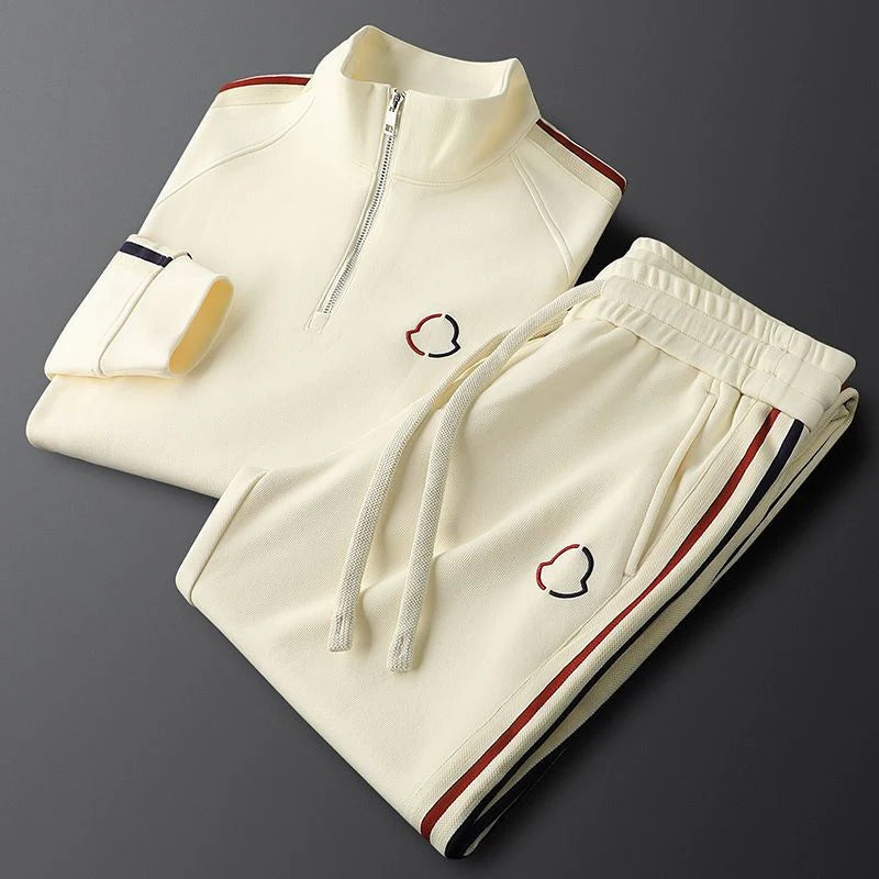 Quarter Zip Two Piece Set - Cream