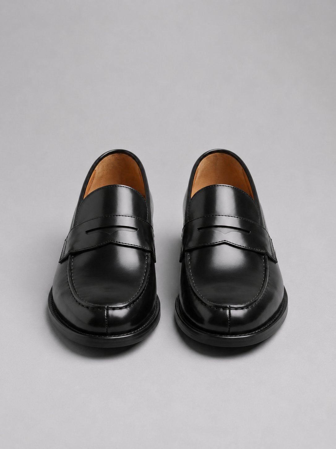 Men's Polished Leather Penny Loafers