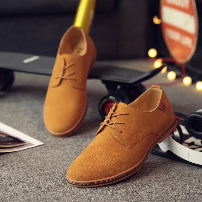 Men's Suede Lace-Up Derby Shoes
