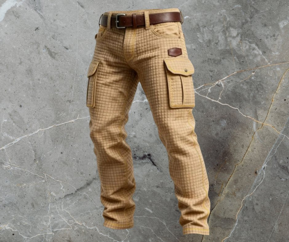 Men's Tapered Cargo Pants - Beige