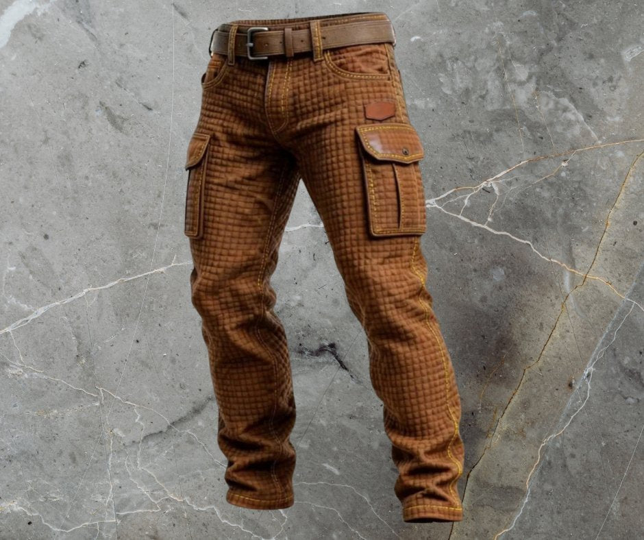 Men's Tapered Cargo Pants - Dark Brown
