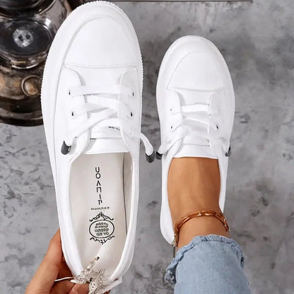 Low Top Platform Sneakers - White