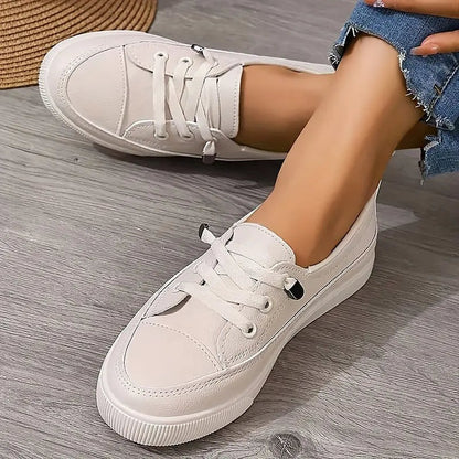 Low Top Platform Sneakers - Beige