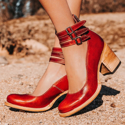 Block Heel Pumps - Red (Almost Sold Out)