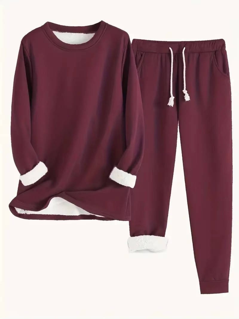 Lounge Two Piece Set - Burgundy