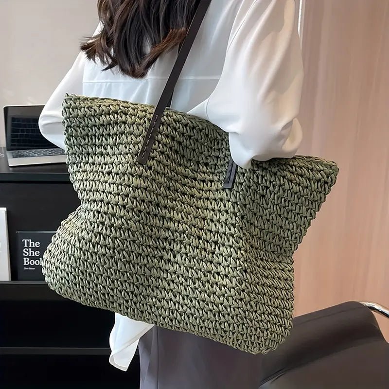 Women's Oversized Beach Tote Bag - Green