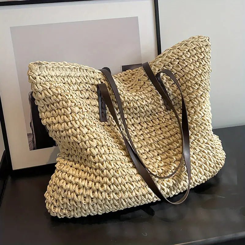 Women's Oversized Beach Tote Bag - Beige