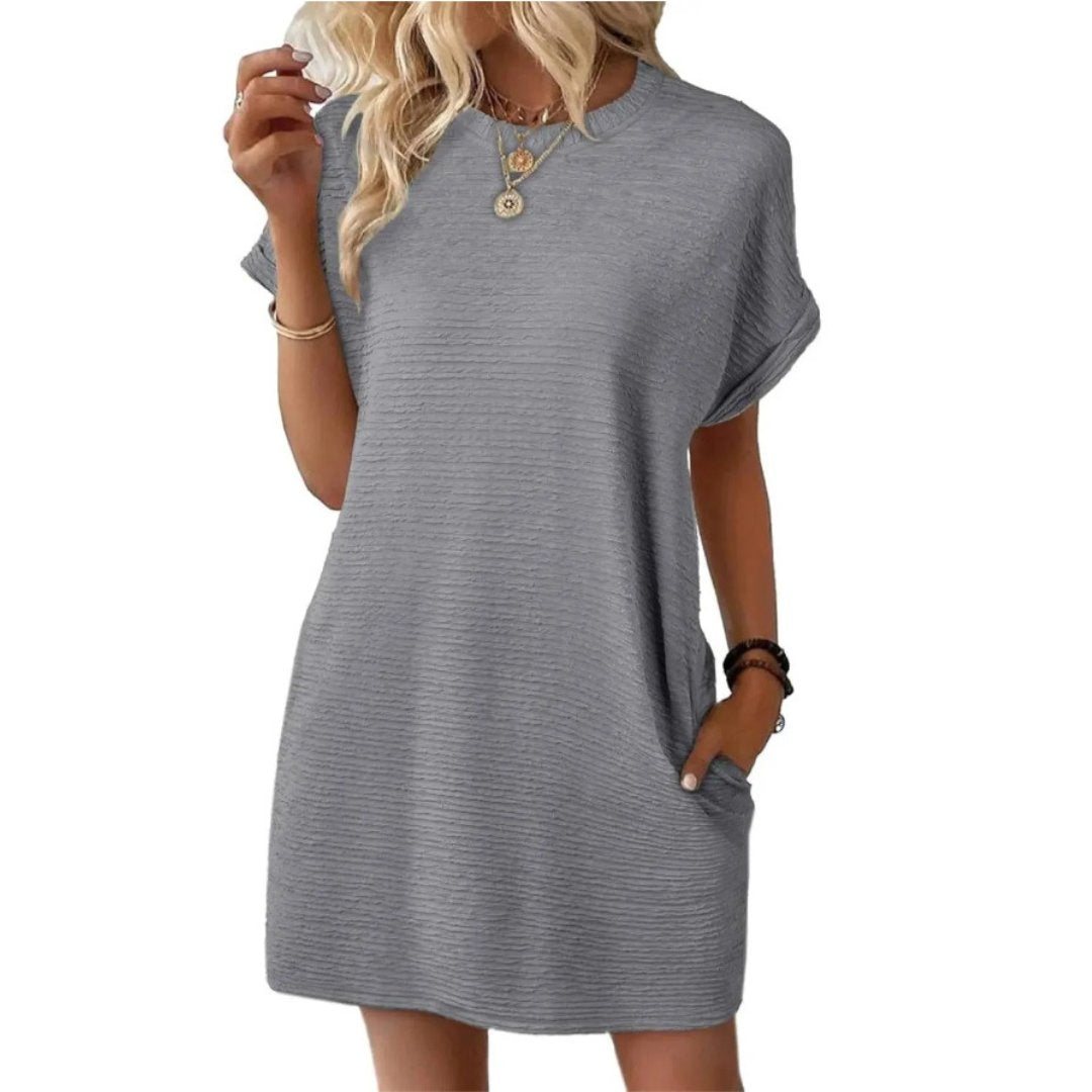 Women's Oversized Mini T-Shirt Dress - Grey