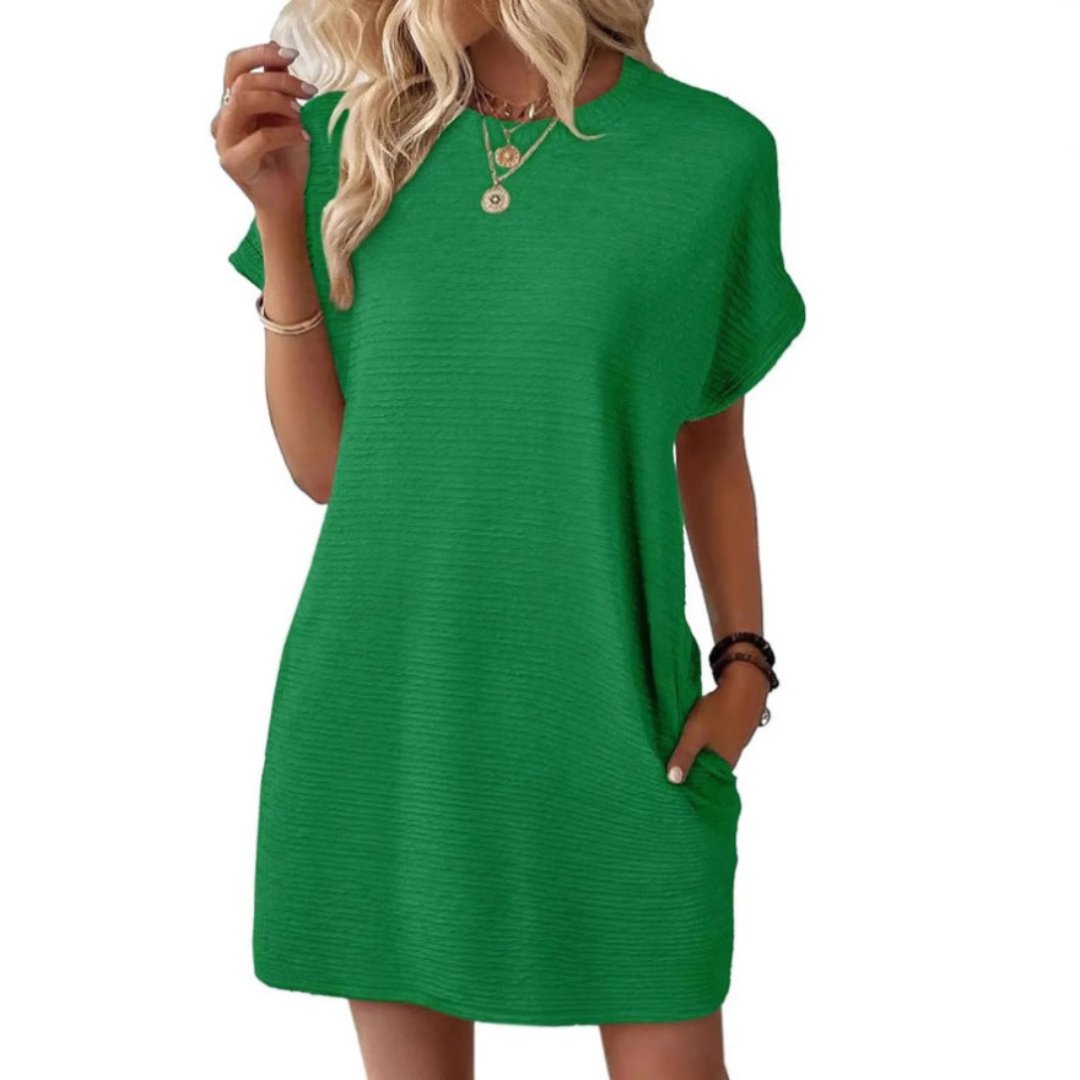 Women's Oversized Mini T-Shirt Dress - Green