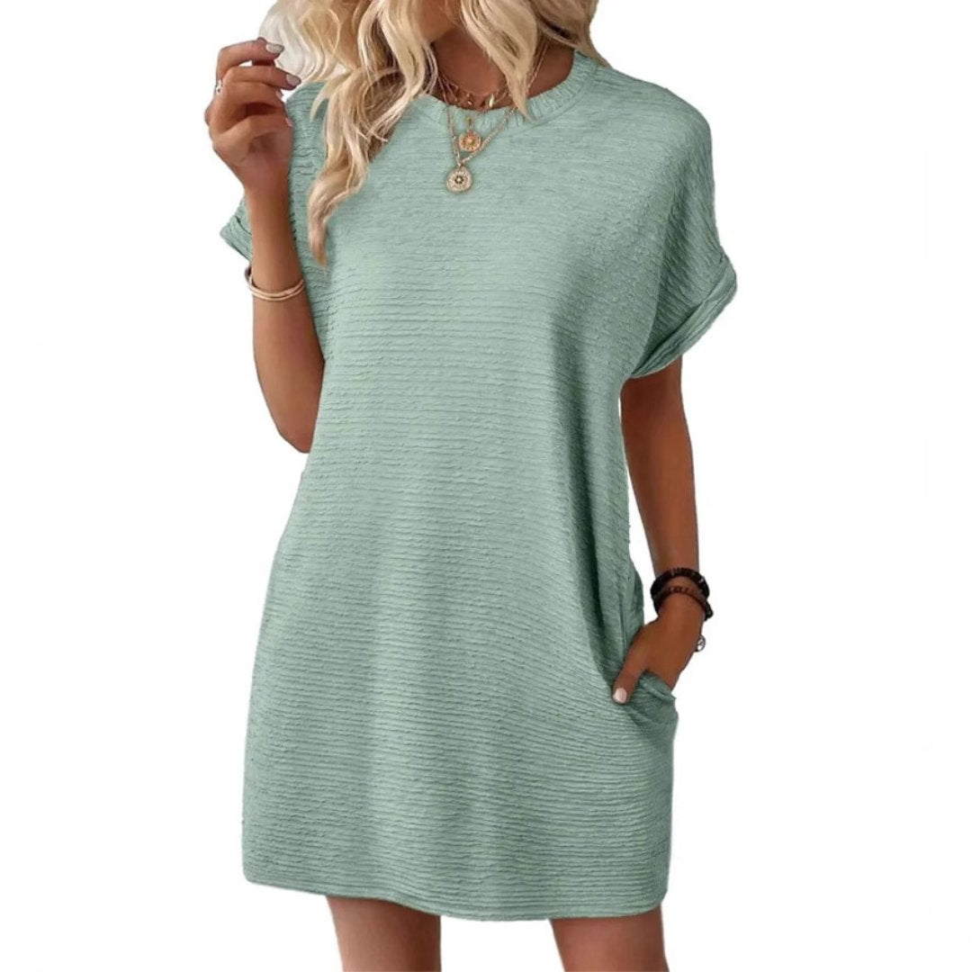 Women's Oversized Mini T-Shirt Dress - Light Green