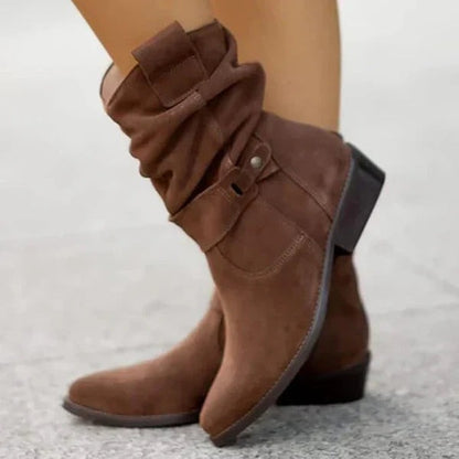 Heeled Ankle Boots - Dark Brown