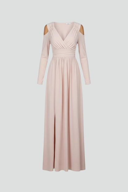 Cold Shoulder Wrap Maxi Dress