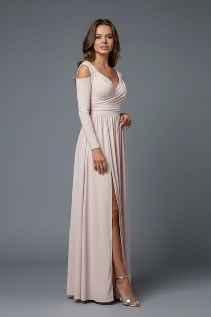 Cold Shoulder Wrap Maxi Dress