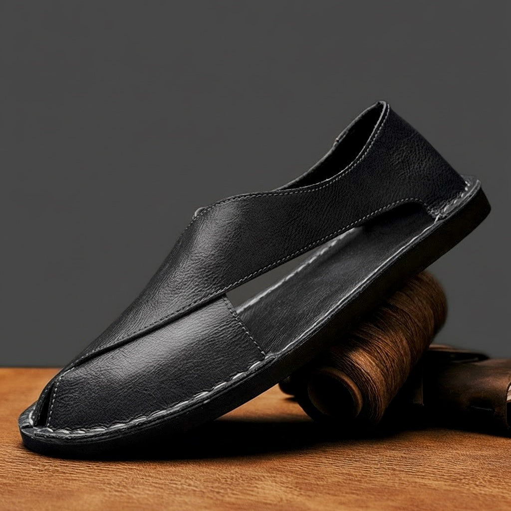 Closed Toe Fisherman Sandals - Black