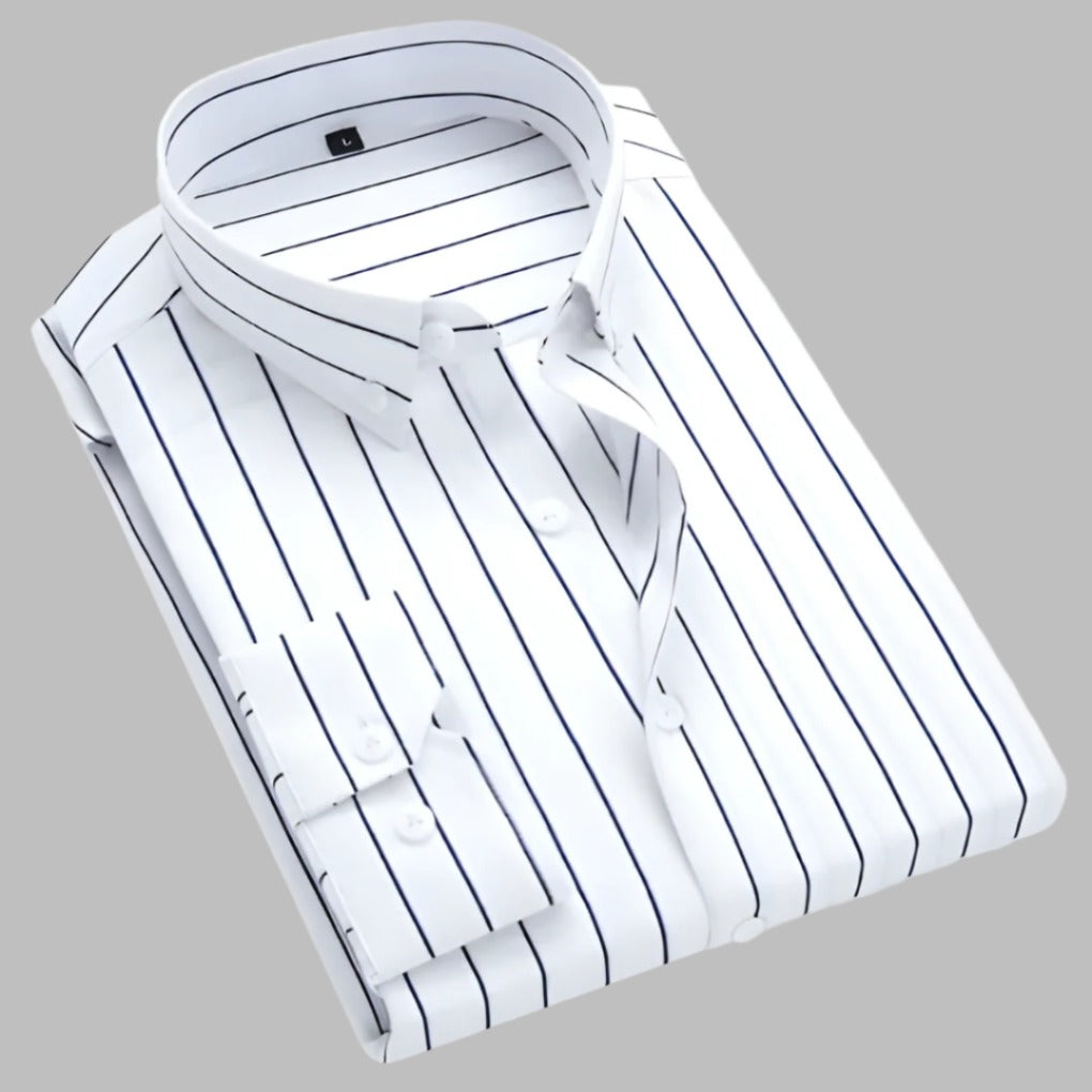 Long Sleeve Striped Shirt - White