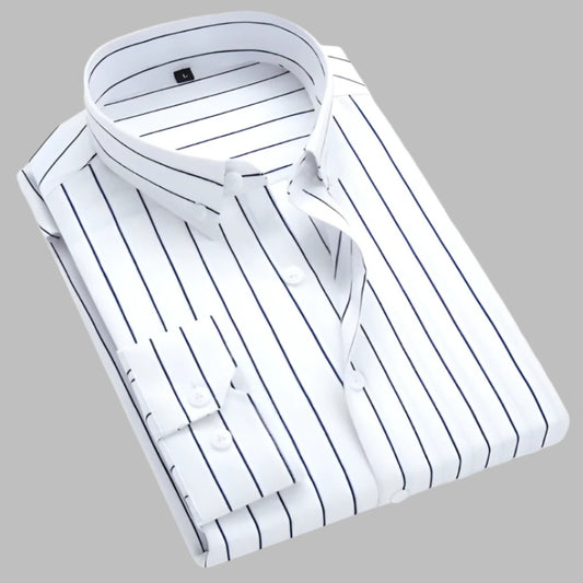 Long Sleeve Striped Shirt - White