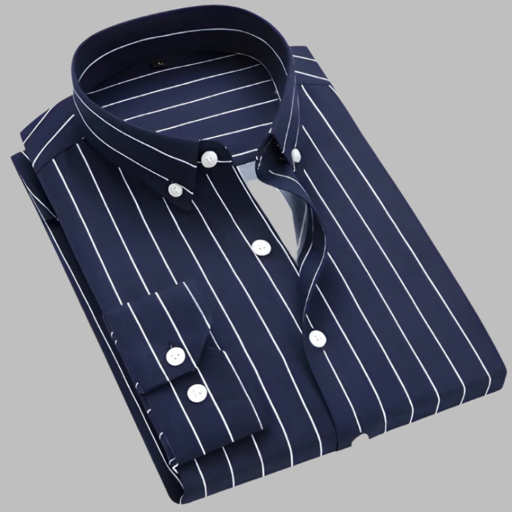 Long Sleeve Striped Shirt - Black
