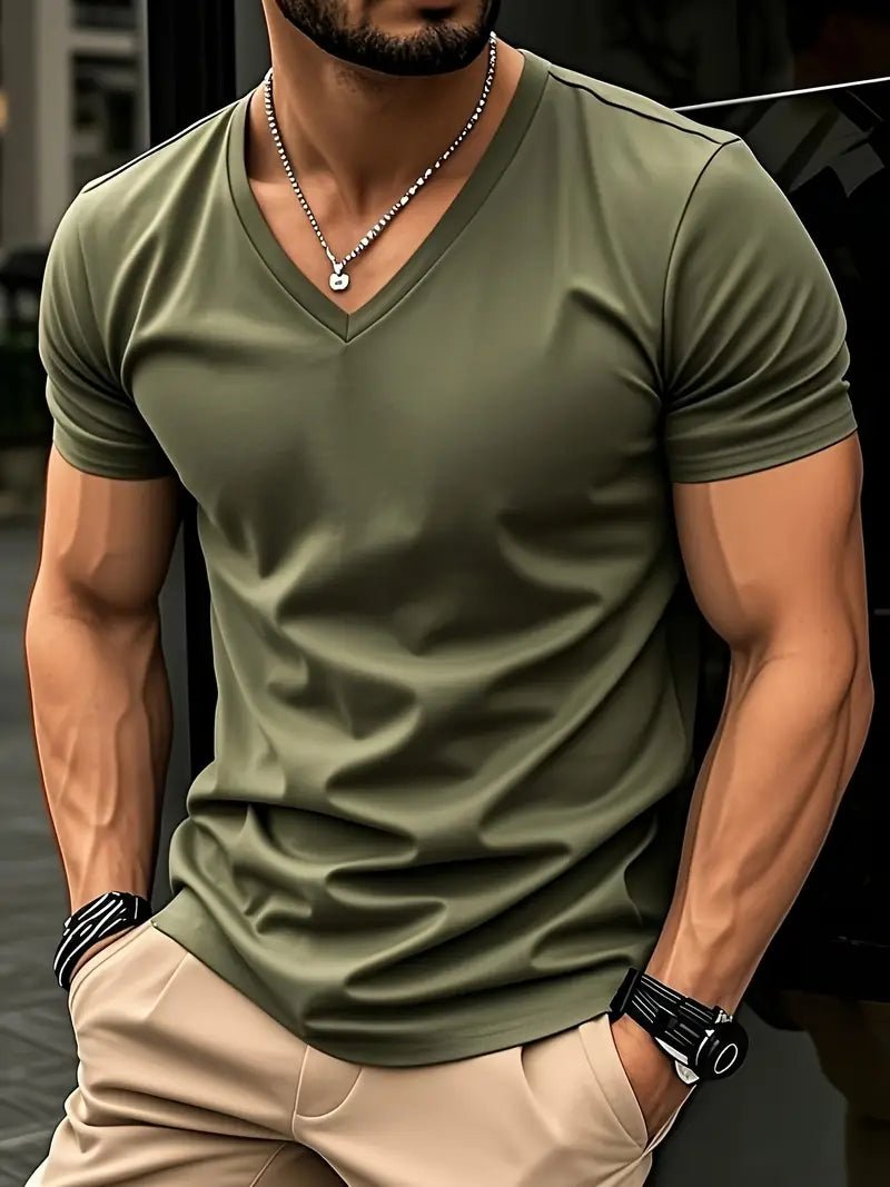 Men's Slim-Fit V-Neck T-Shirt - Green