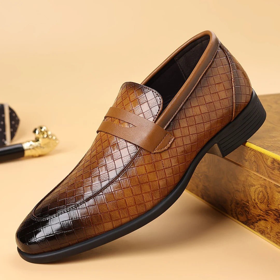 Men's Woven Penny Loafers - Brown
