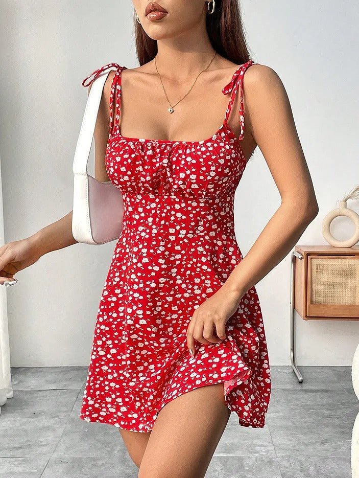 Women's Floral Ruched Mini Sundress - 2