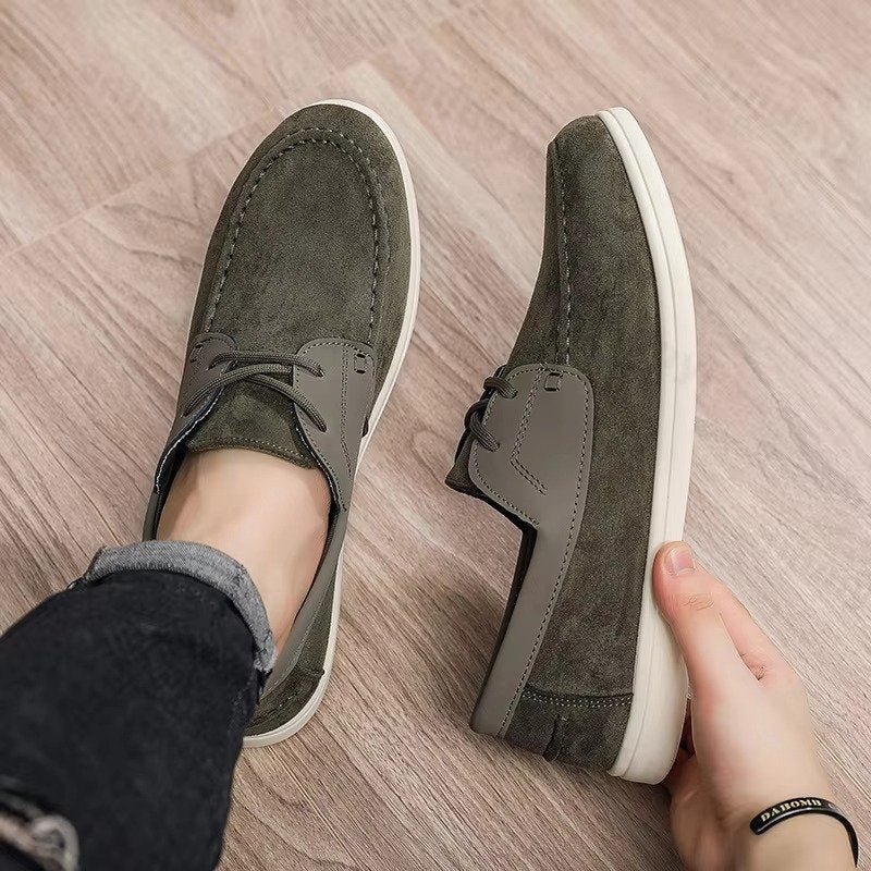 Men's Suede Moc-Toe Boat Shoes - Green