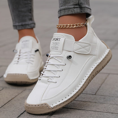 Casual Lace Up Sneakers - White