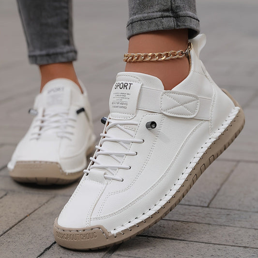 Casual Lace Up Sneakers - White
