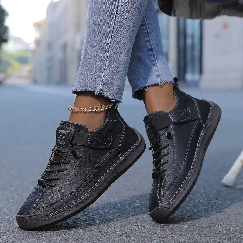 Casual Lace Up Sneakers - Black