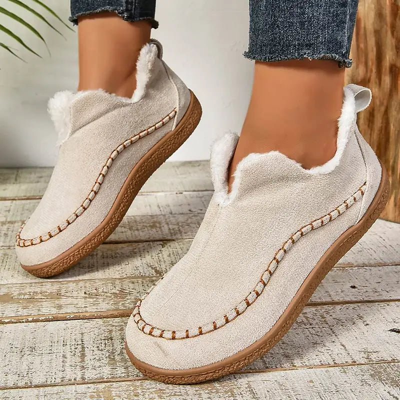 Women's Fur-Lined Suede Moccasins