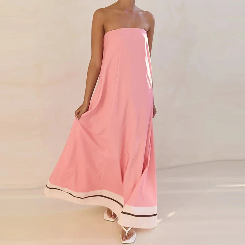 Strapless Floral Maxi Dress