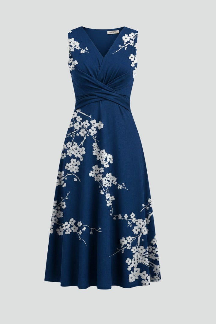 Floral Wrap Midi Dress