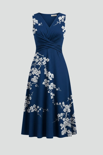 Floral Wrap Midi Dress