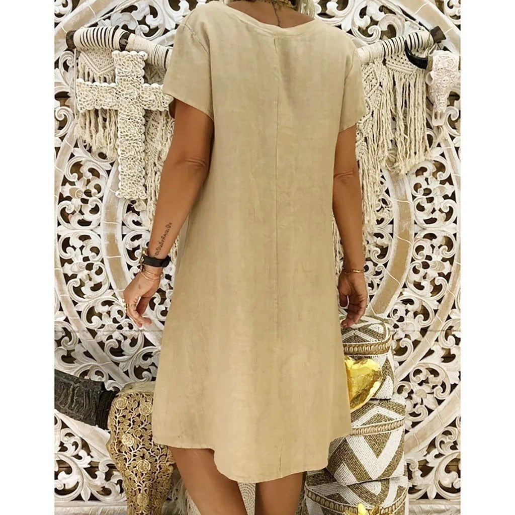 V Neck Shift Dress