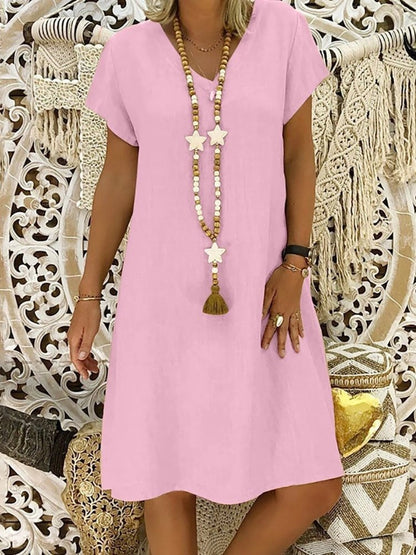 V Neck Shift Dress