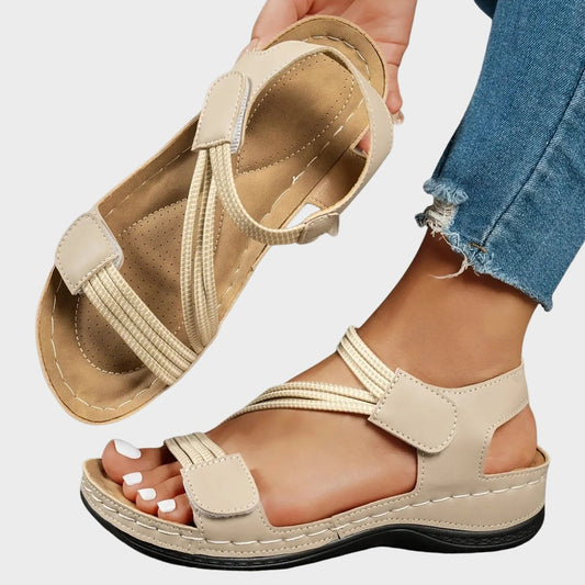 Floral Wedge Slide Sandals