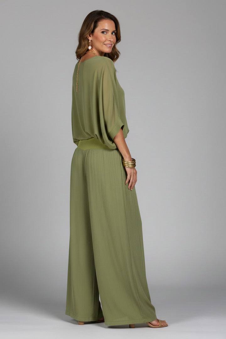 Wide Leg Pants Two Piece Set