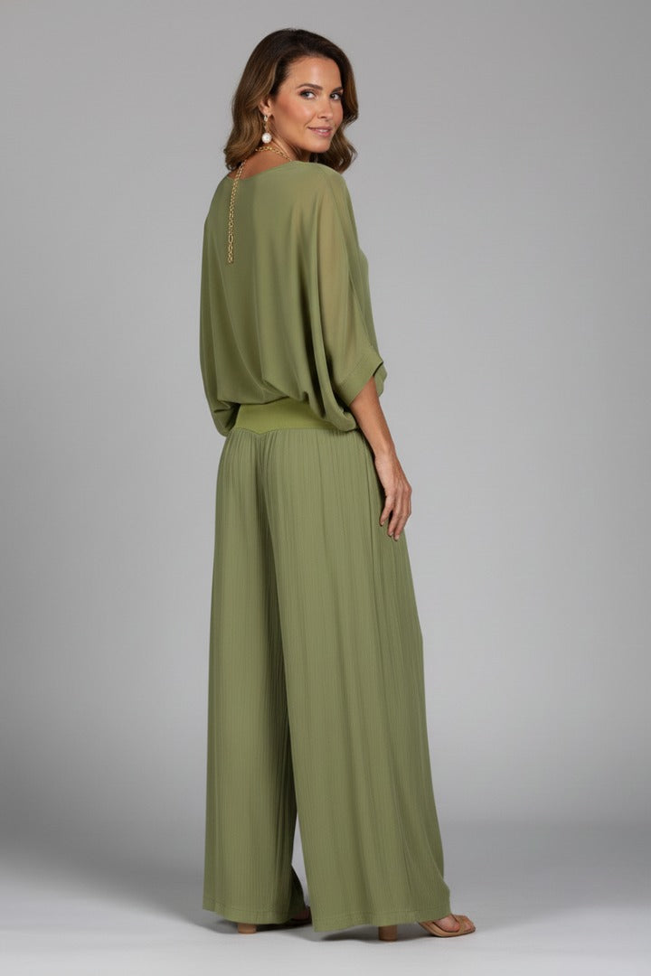Wide Leg Pants Two Piece Set