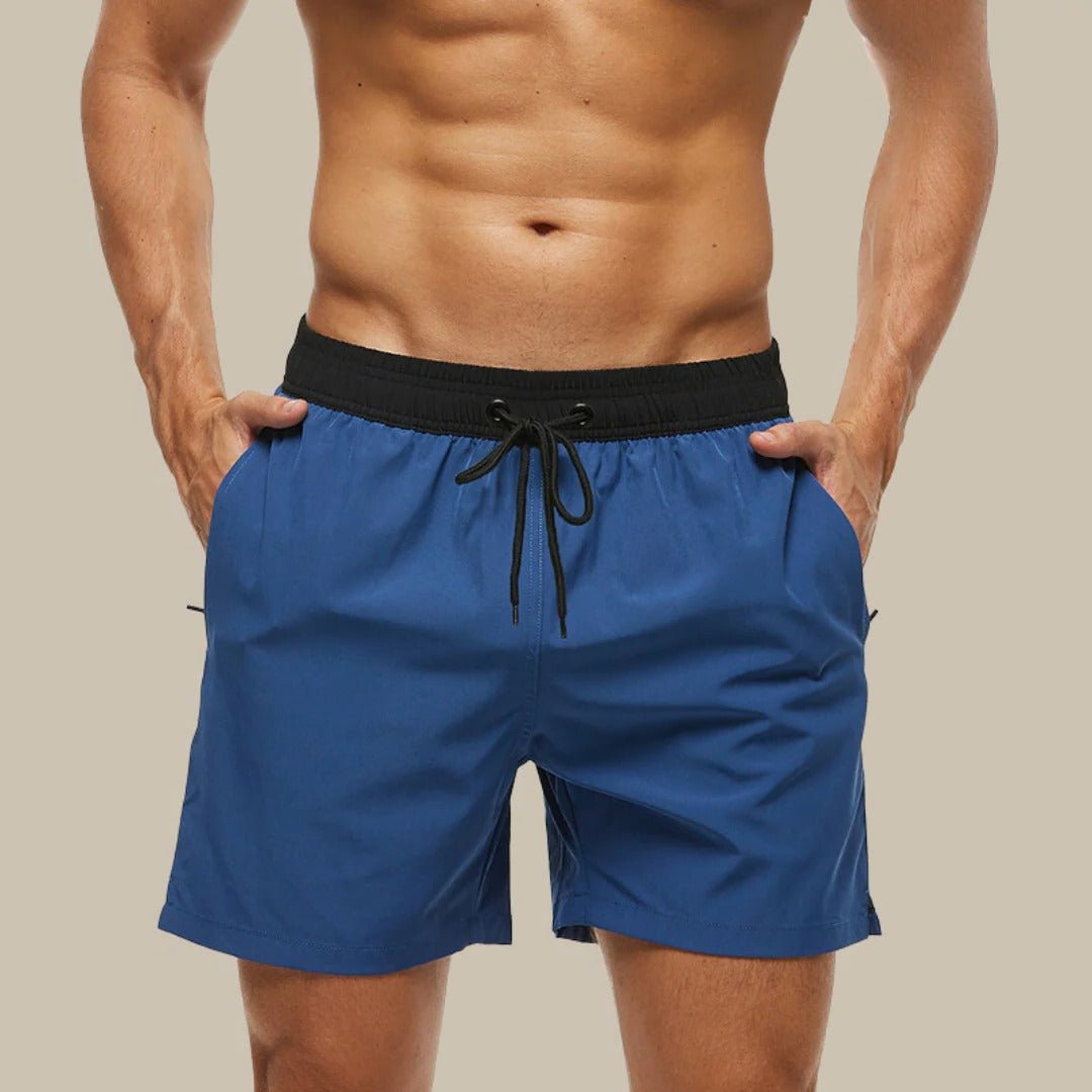 Men's Beach Swim Shorts - Denim Blue