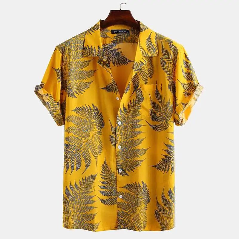 Men's Camp Collar Shirt - Yellow