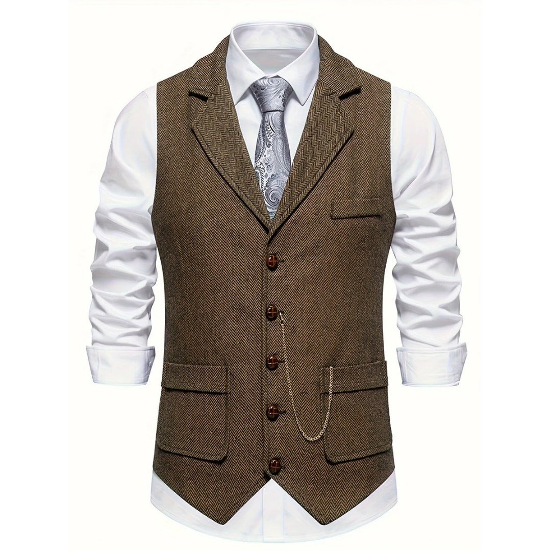 Slim Fit Suit Vest - Coffee