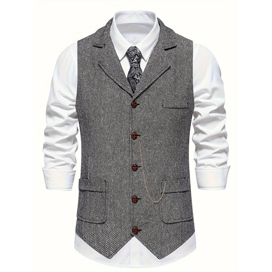 Slim Fit Suit Vest - Light Gray