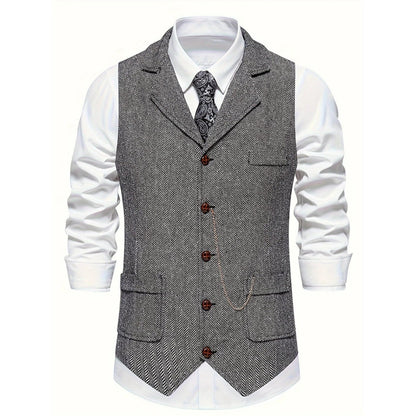 Slim Fit Suit Vest - Light Gray