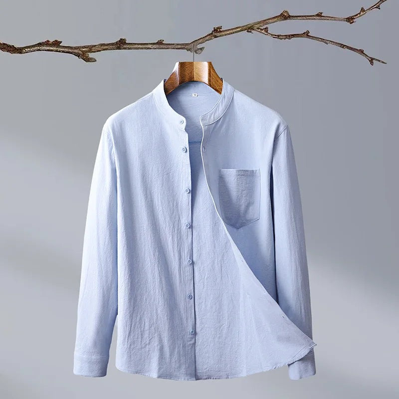 Casual Long Sleeve Shirt - Blue