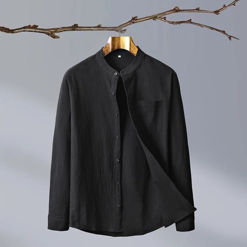 Casual Long Sleeve Shirt - Black