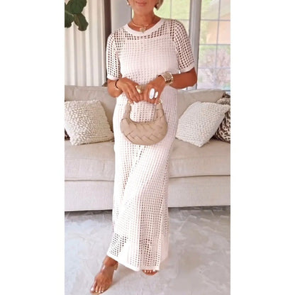 Crochet Maxi Dress - White