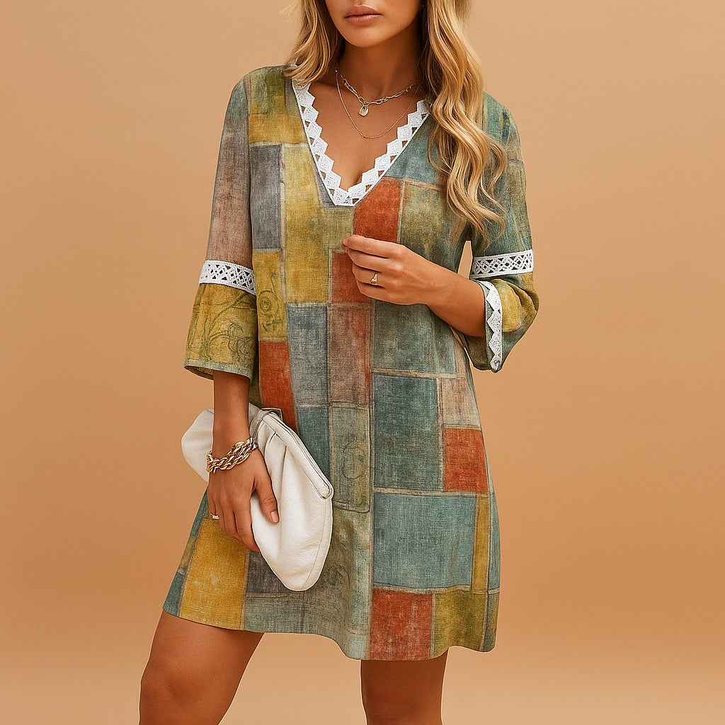 Floral Mini Dress - Yellow