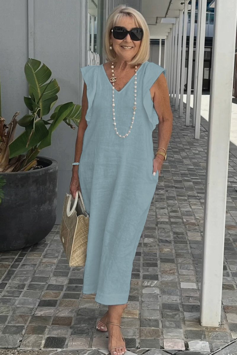 Sleeveless Summer Dress - Light Blue
