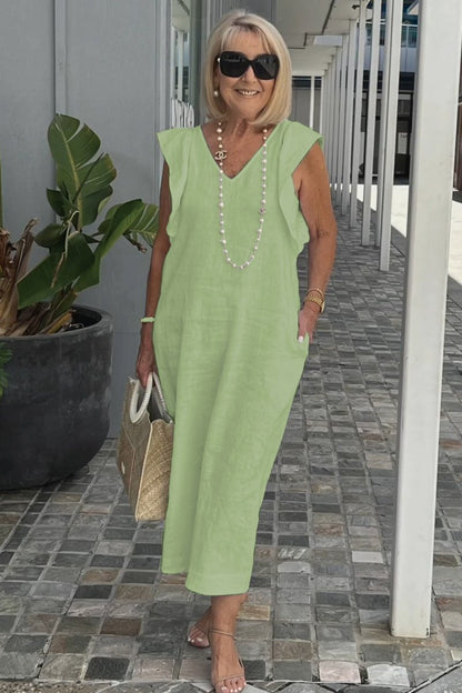Sleeveless Summer Dress - Light Green