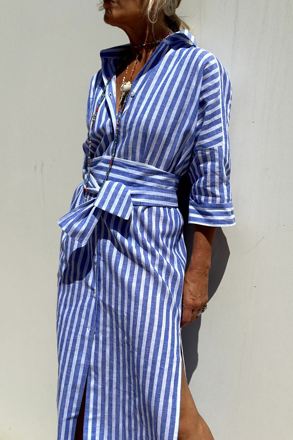 Striped Maxi Shirt Dress