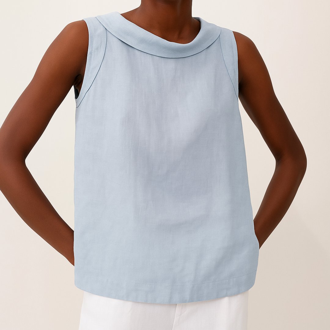 Women's Sleeveless Blouse - Blue